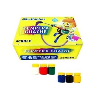 Tinta Tempera Guache 15ml com 6 Cores Acrilex Tinta Tempera Guache 15ml com 6 Cores Acrilex